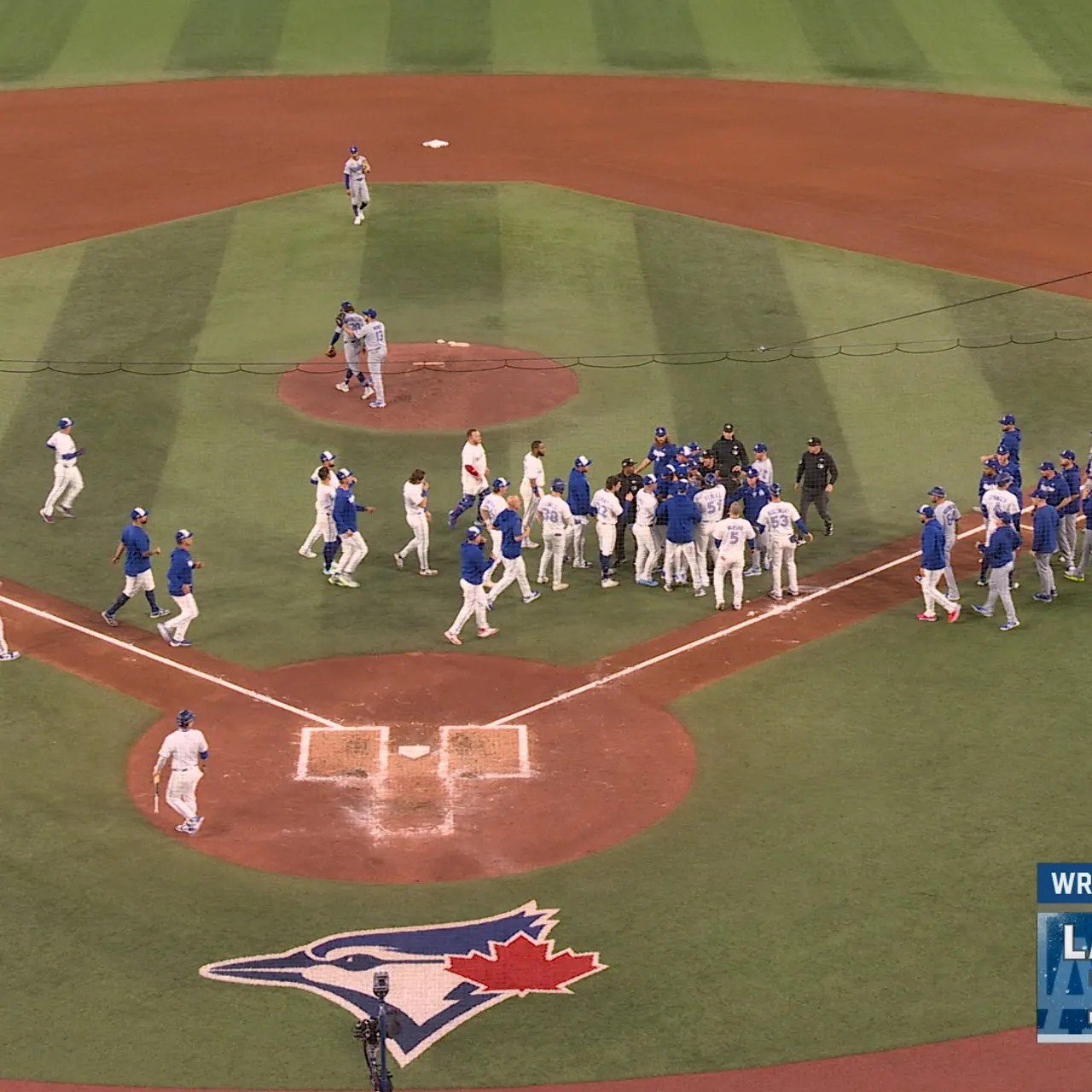 BENCHES CLEAR IN GAME 7  Blue Jays Storm Field after Andrés Giménez Hit By Pitch
