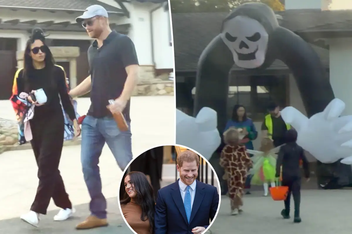Prince Harry and Meghan Markle go trick-or-treating with kids Prince Archie, 6, and Princess Lilibet, 4