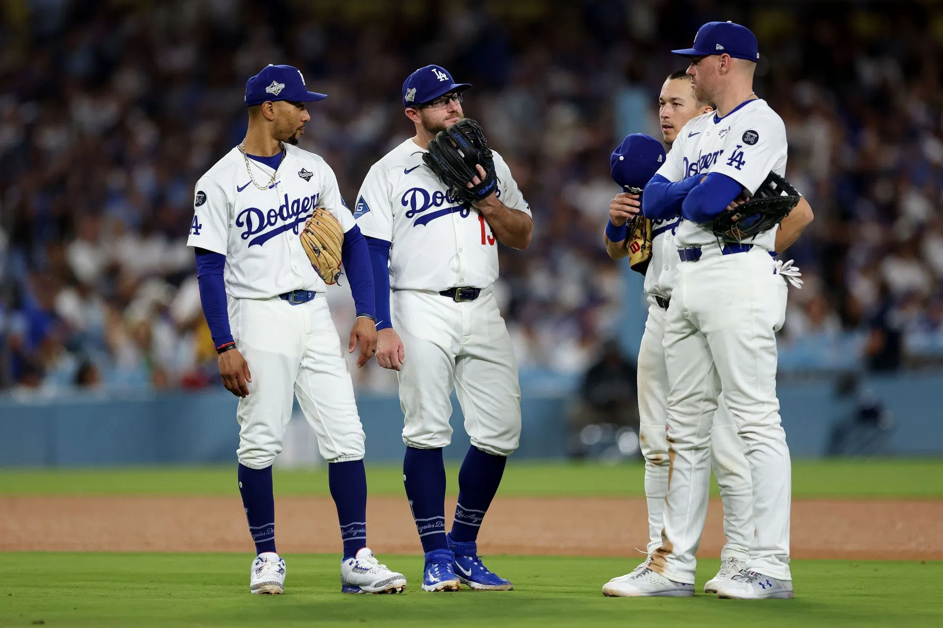 Freddie Freeman and Mookie Betts' wives react to Dodgers stars' sharp fits prior Game 6