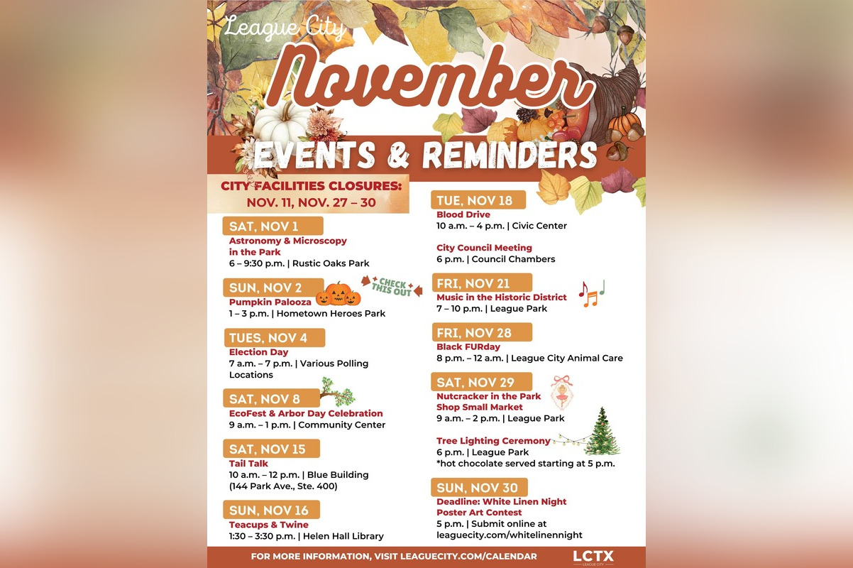 League City Unveils Packed November Event Schedule: Star Gazing, Arbor Day and More