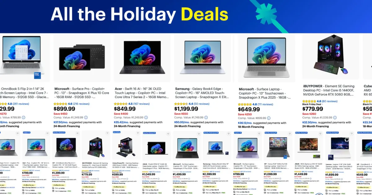 Best Buy's early Black Friday sale delivers up to $600 off Copilot+ PCs, gaming laptops, more from $220