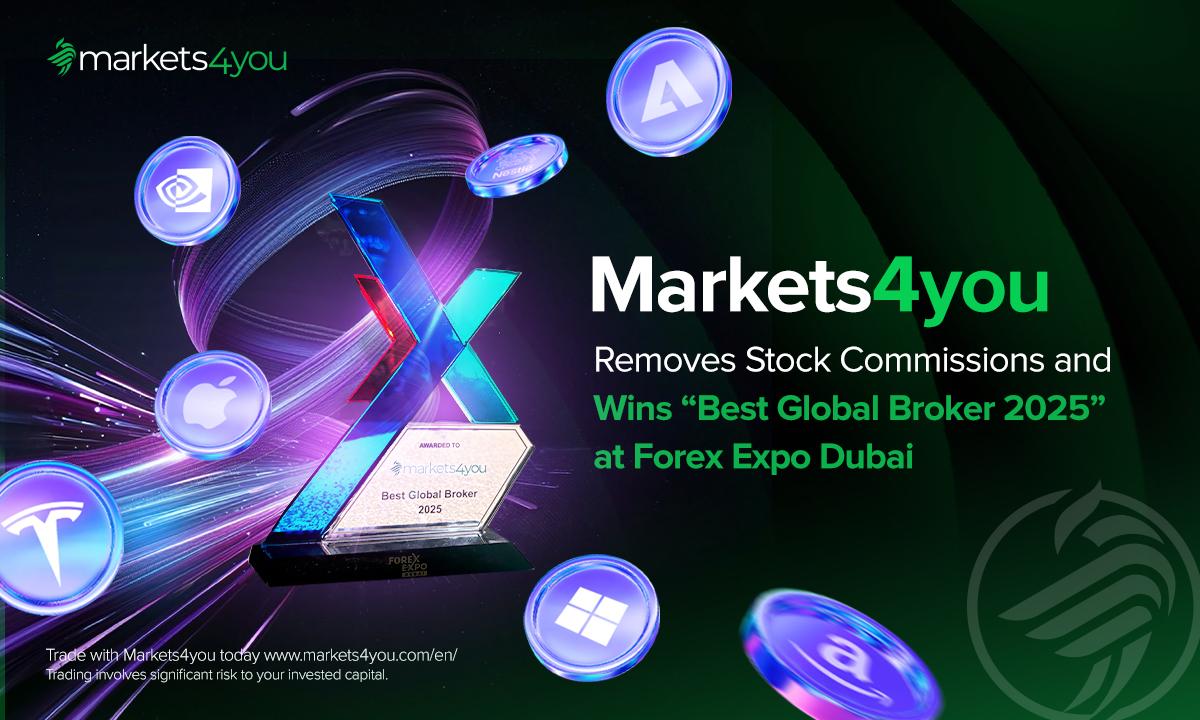 Markets4you Removes Stock Commissions and Wins “Best Global Broker 2025” at Forex Expo Dubai