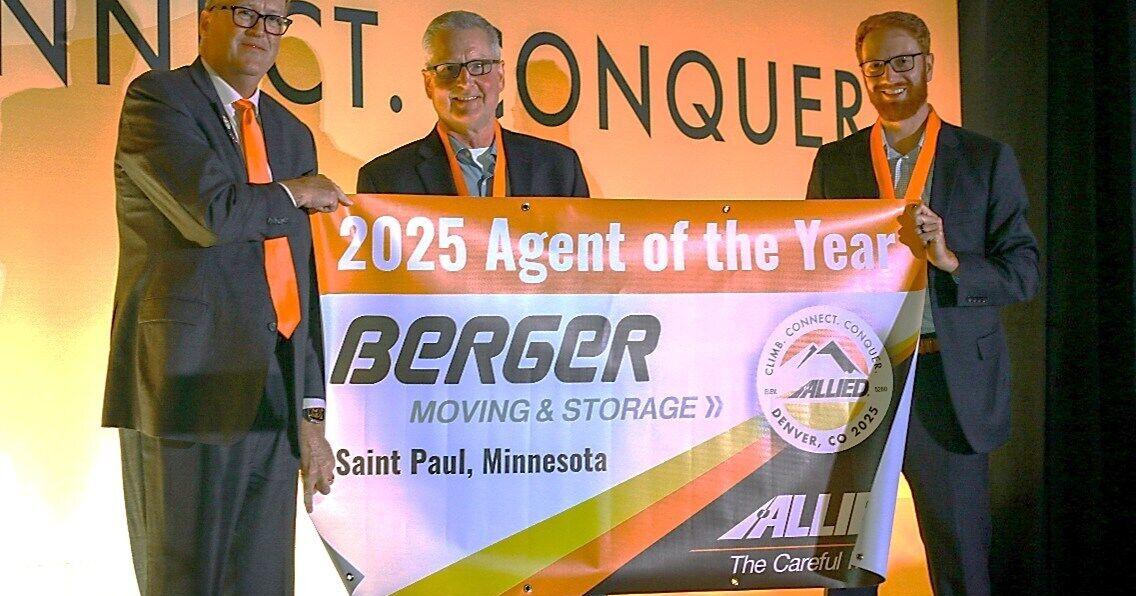 ALLIED VAN LINES RECOGNIZES BERGER MOVING & STORAGE AS AGENT OF THE YEAR