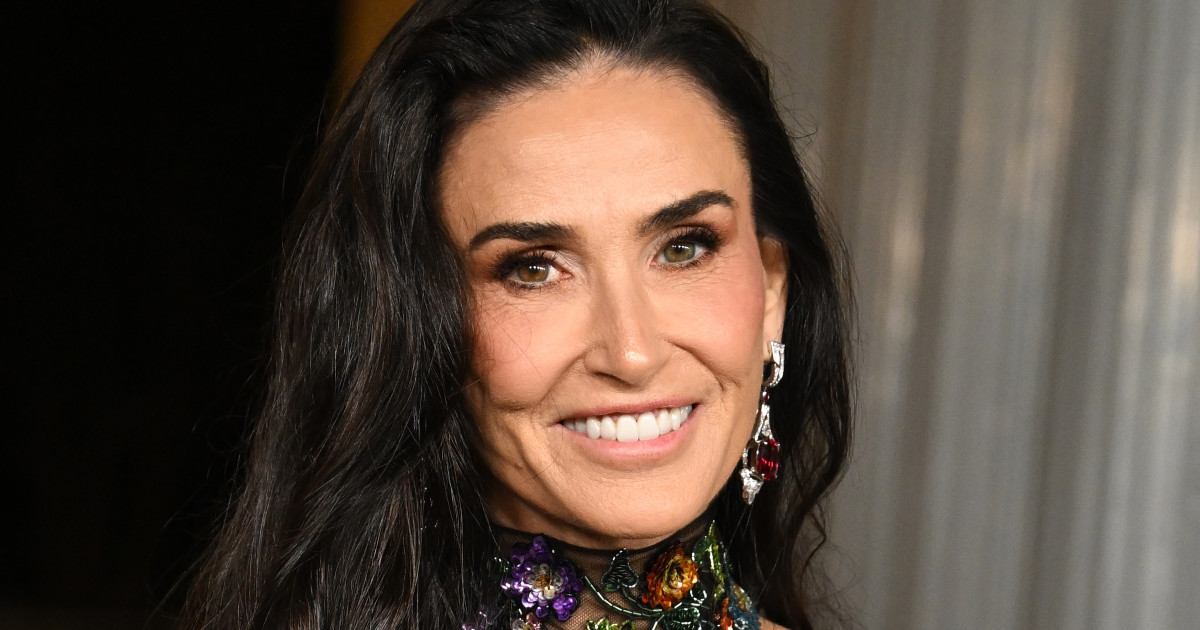 Demi Moore Drops Jaws in Beaded Sheer Gown That's a Work of Art