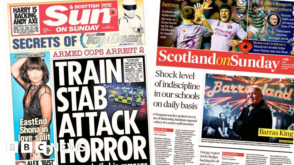 Scotland's papers: Train stabbings and 'distressing' behaviour in schools