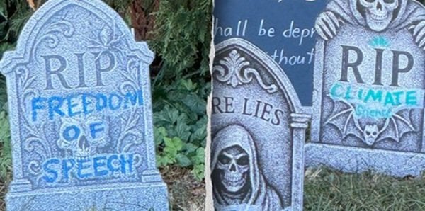 Ghoulish: Judge’s leftist Halloween lawn display raises distrust