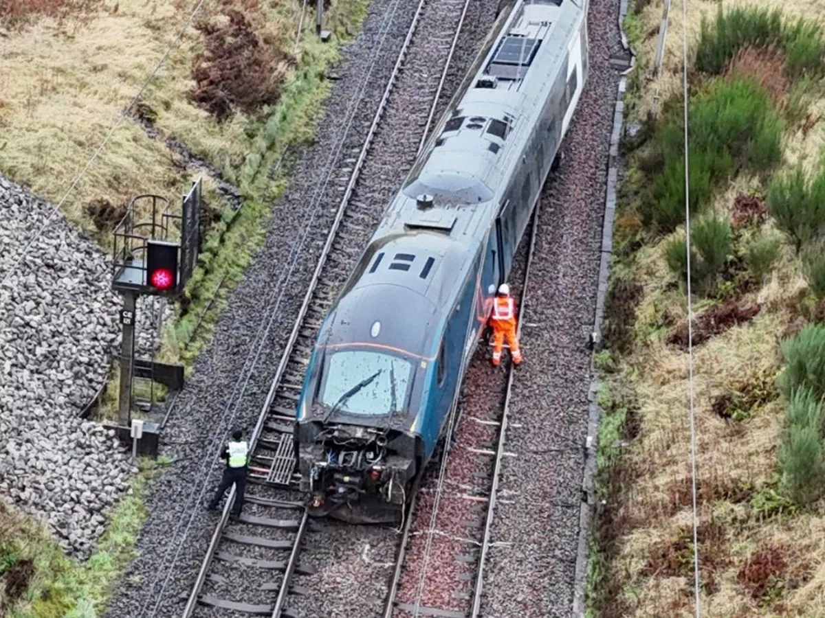 First drone pictures of derailed Avanti train in Cumbria as four injured