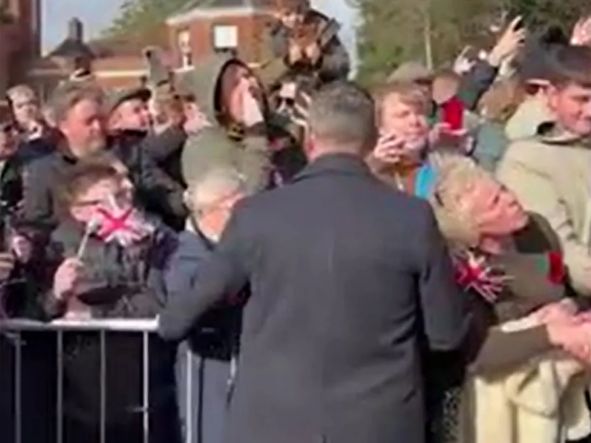 Charles asked ‘How long have you known about Andrew and Epstein?’ by protester