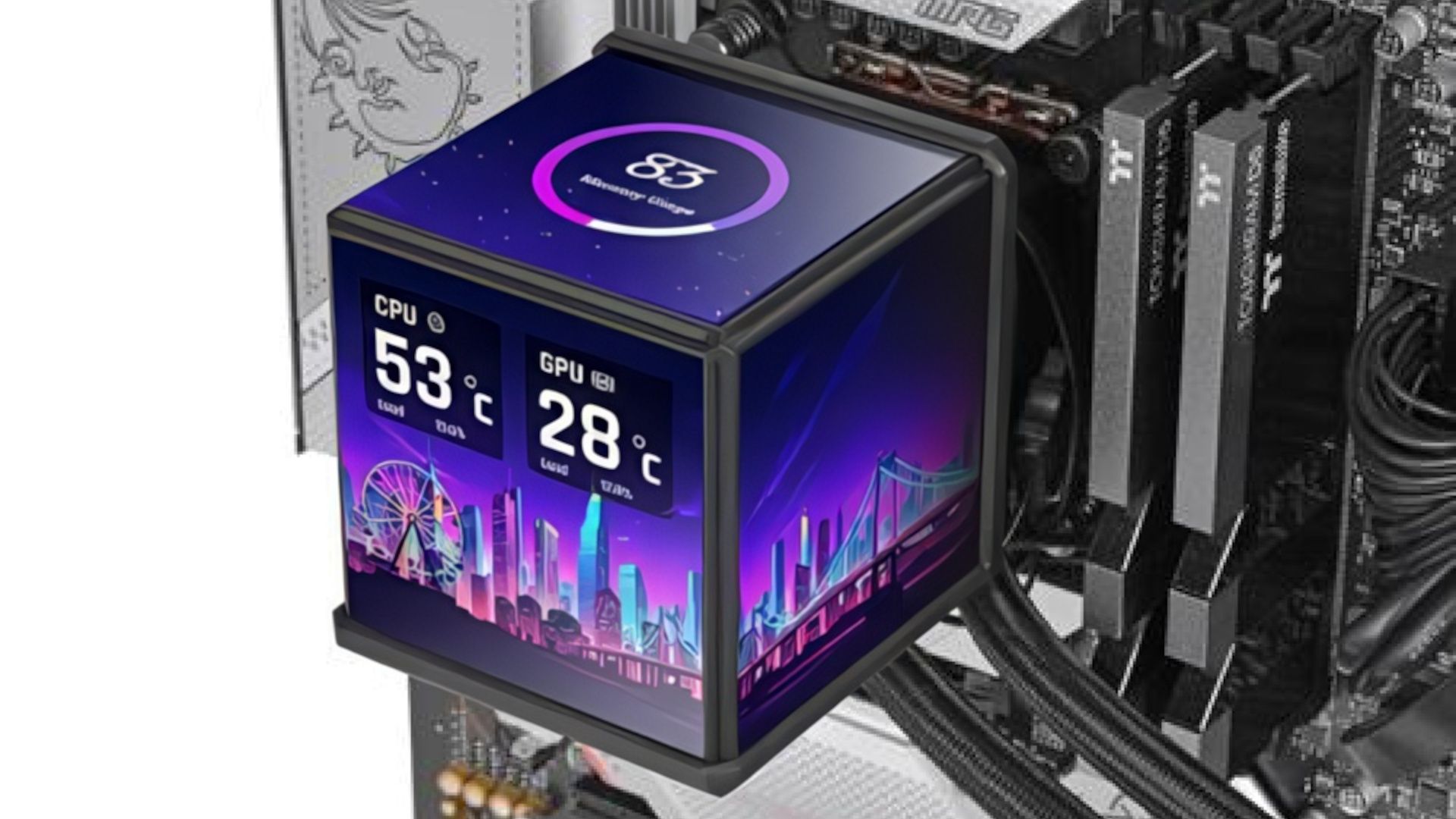 Thermaltake's new Borg-like AIO cooler might look ridiculous with four LCD screens, but its other cool features are far more noteworthy
