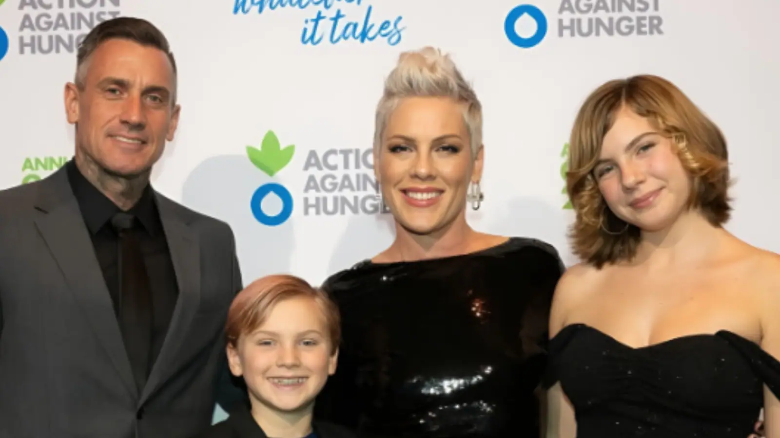 Grammy Winner Pink Celebrates  Humanitarian Honour With Family At New York Gala