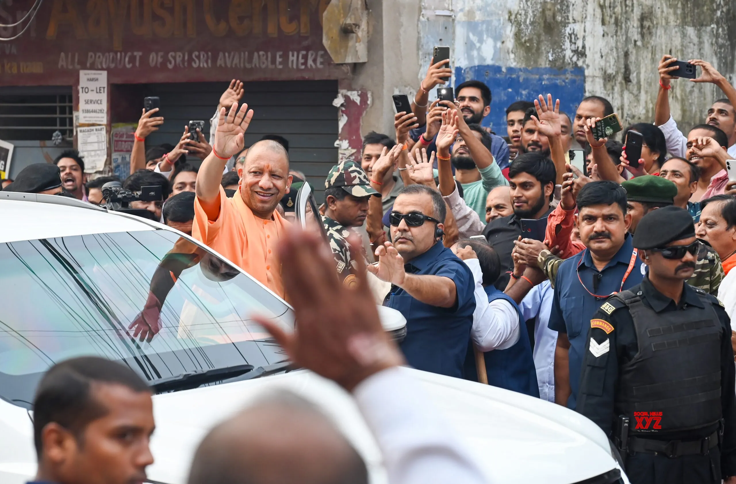 Yogi Adityanath Leads Roadshow in Patna #Gallery
