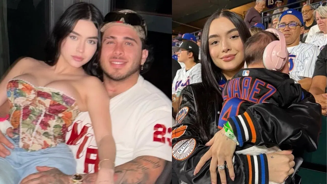 Francisco Alvarez's wife Nahomi Rojas poses in pink and white bikini for chic mirror selfie