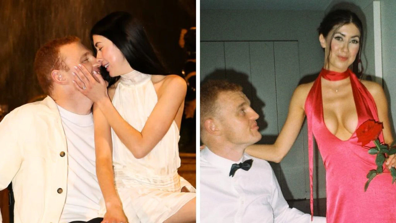 Alex McKinnon and partner Lily Malone announce engagement