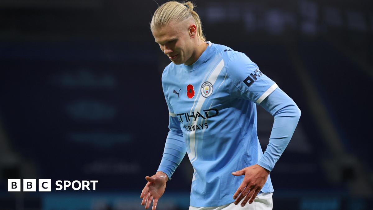 Erling Haaland: Man City's goal machine returns from malfunction with robot celebration