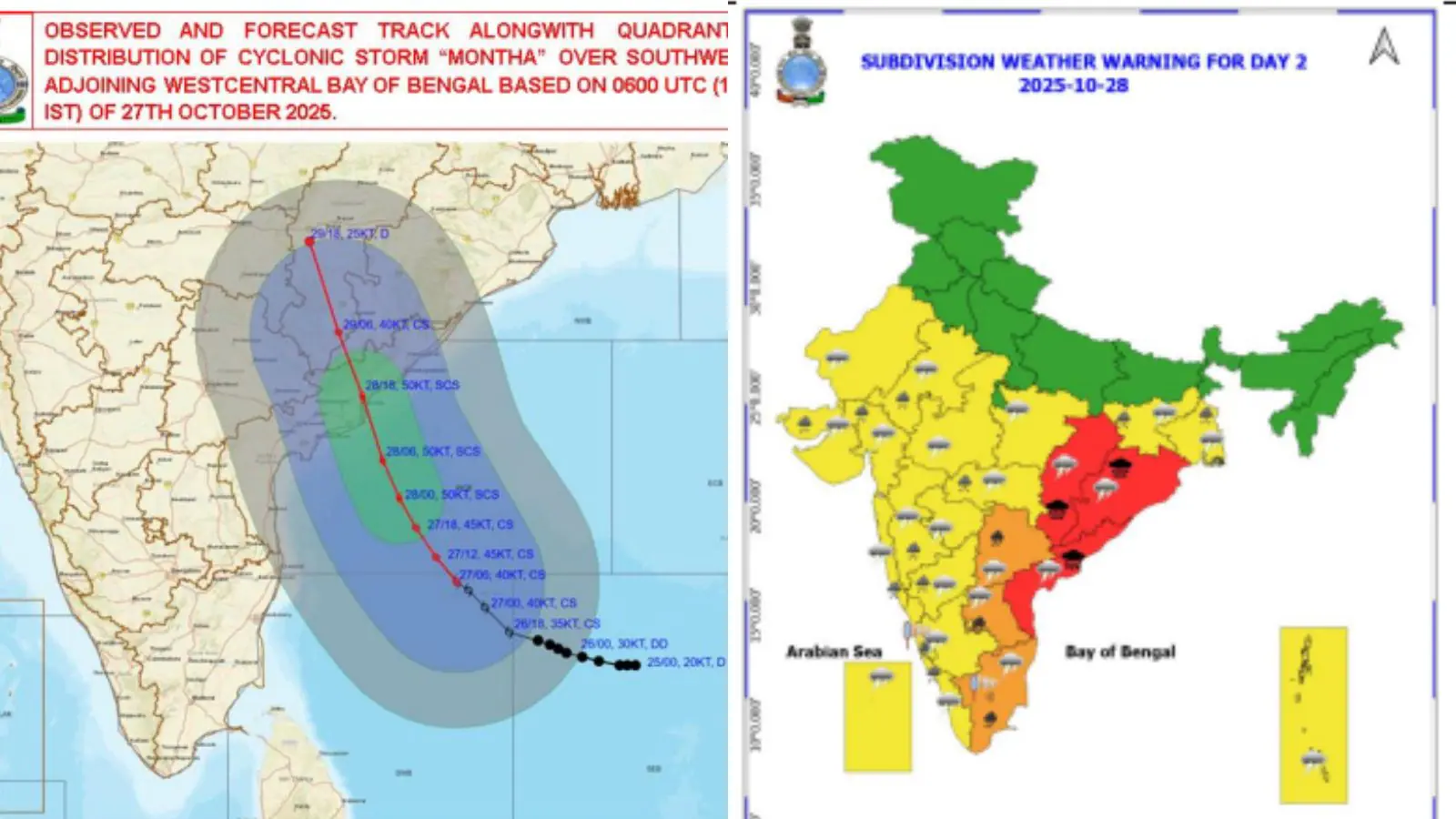 Severe Cyclone 'Montha' Barrels Towards Andhra Coast, Heavy Rain Alert In 8 States