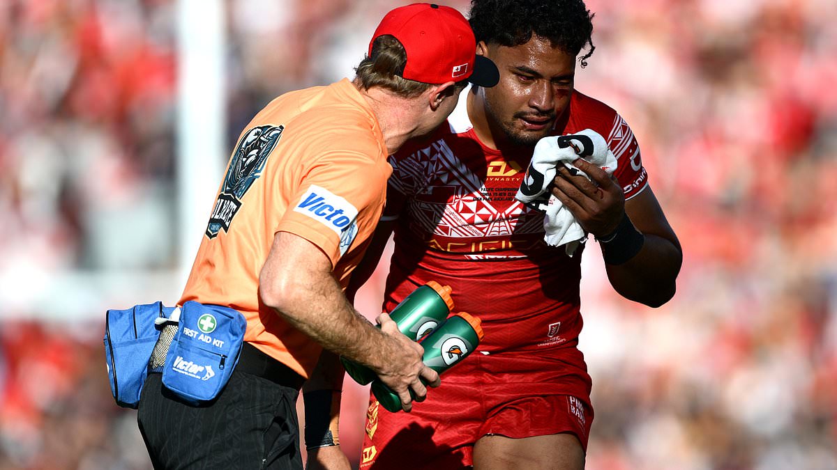 Tonga coach defends handling of player who suffered three head knocks and required medical attention