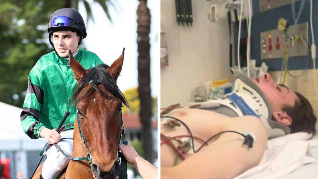 Top jockey hospitalised with neck, back injury
