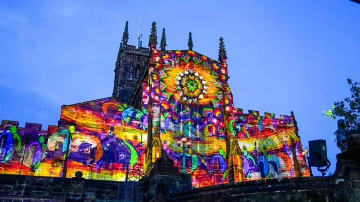 3D projection show returns to light up side of historic Wolverhampton church as part of city art festival