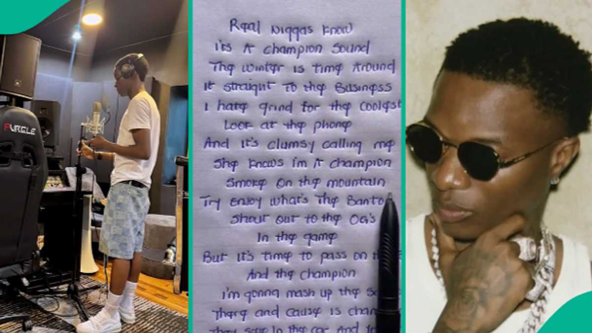 Lady trends online after displaying lyrics of Wizkid's son's song