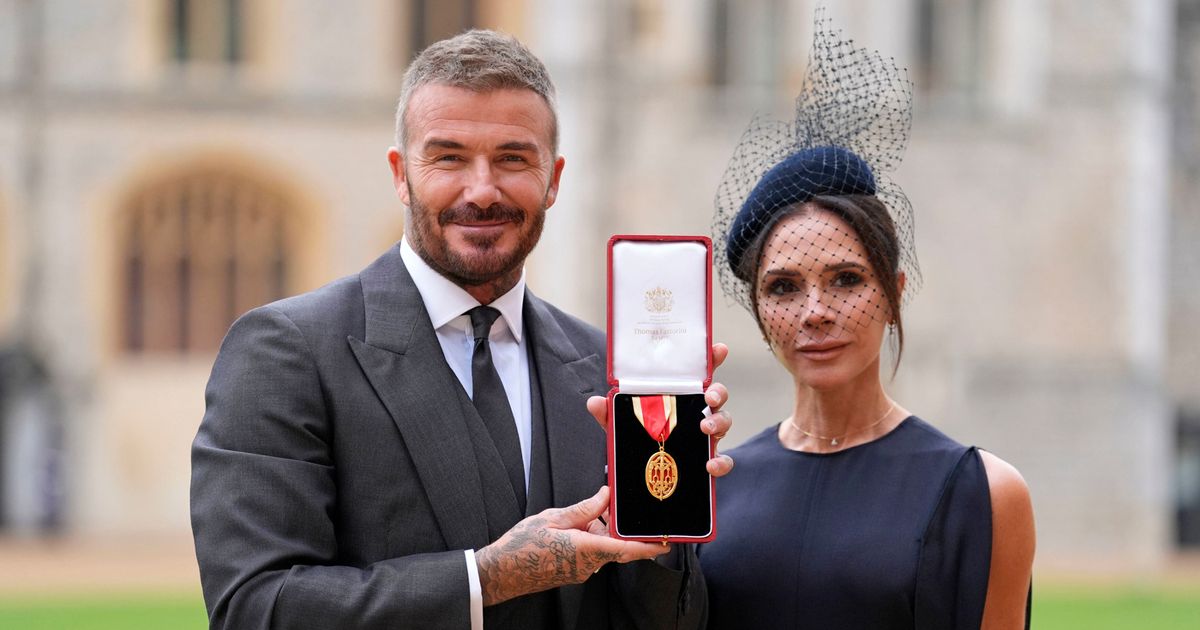 David Beckham's sweet tribute to Victoria during knighthood ceremony left King Charles stunned