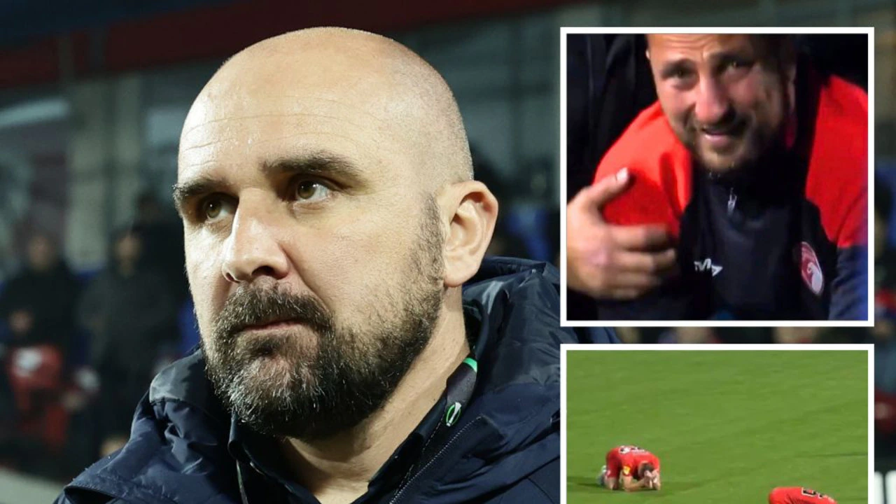 Players in tears as football manager collapses mid-match and dies