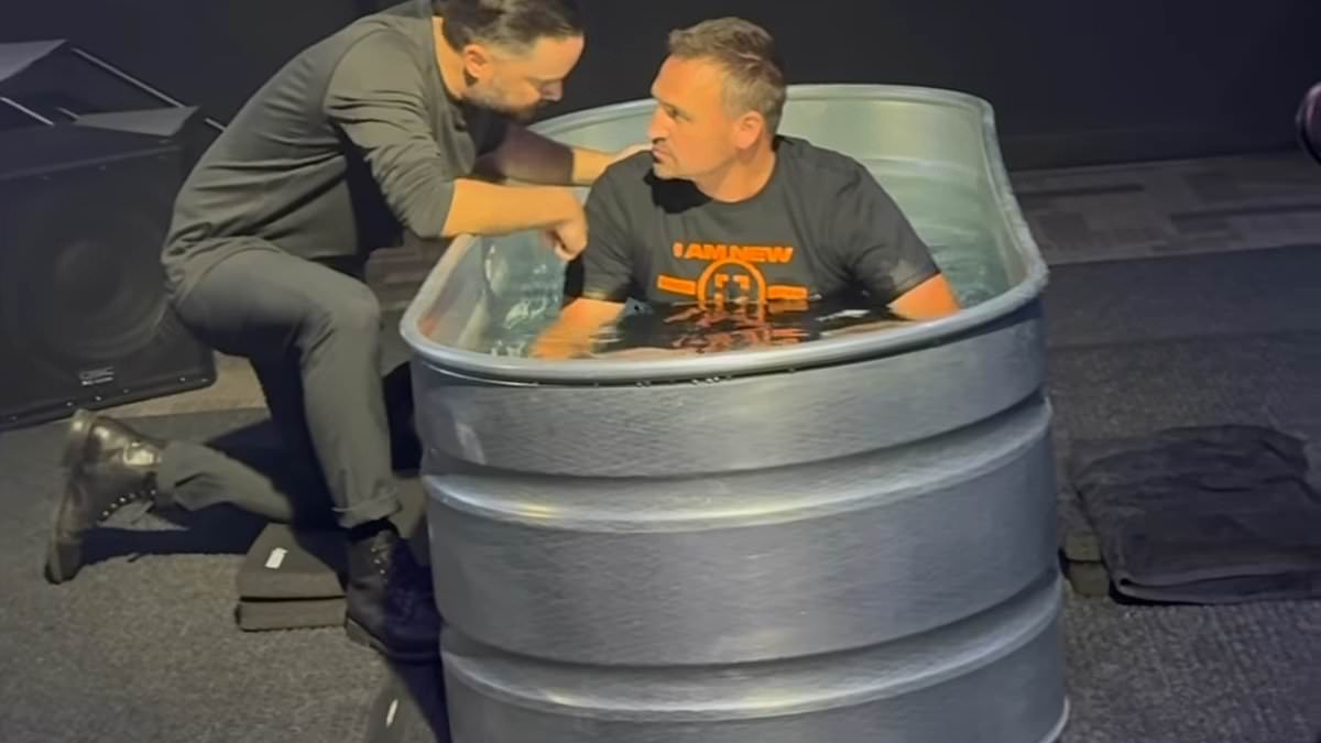 Ryan Lochte poses with his new girlfriend and children after getting baptized following stint in rehab