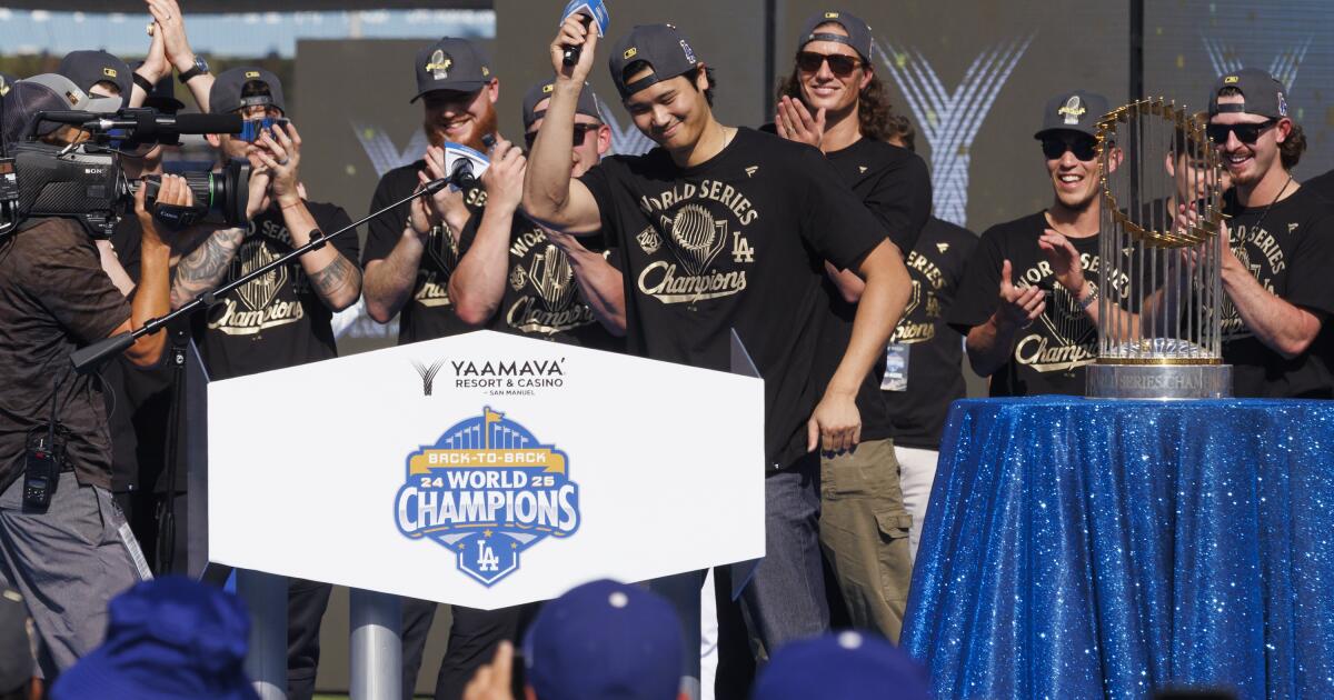 The Sports Report: L.A. turns out to support the Dodgers, who talk about a three-peat