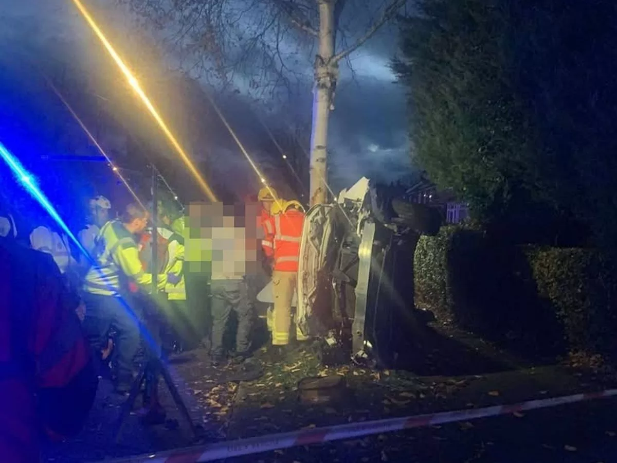 Man rescued after car is flipped onto side and smashes onto pavement