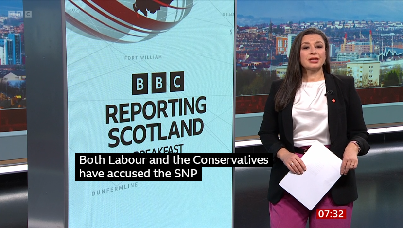 BBC Scotland ‘balance’ the FM’s claims on increased NHS appointments with Con and Labour ‘playground’ shouts and of course not the hard evidence that he is correct with 120 000 and 10% more than last year