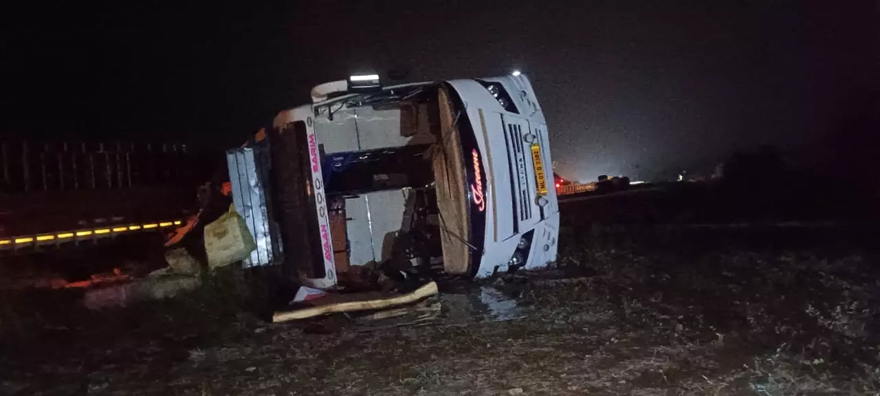 Woman Killed, 8 Injured as Private Bus Overturns in Sri Sathya Sai