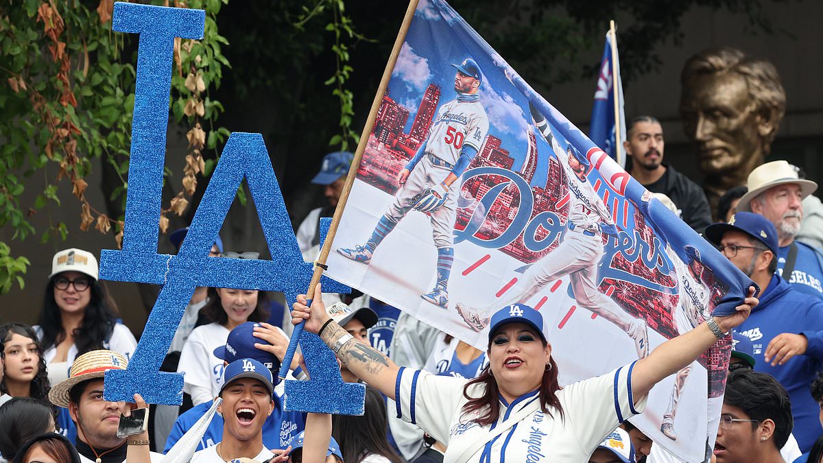 Thousands of fans line the streets of LA as Dodgers prepare for World Series trophy parade
