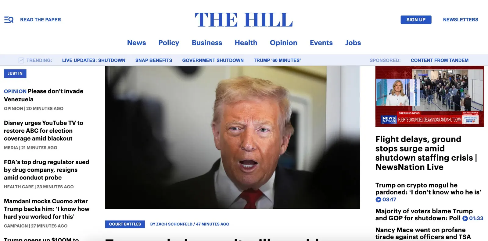 The Hill Traffic Surges Nearly 50% Amid Government Shutdown