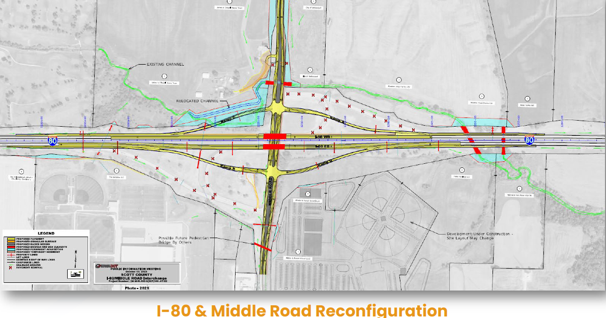 Interstate 80 and Middle Road construction starts