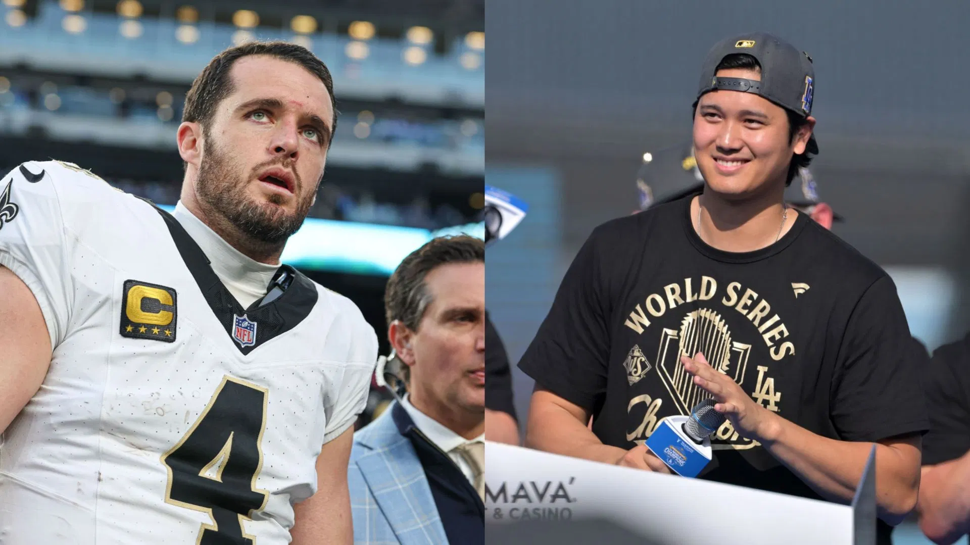 Derek Carr hypes up Shohei Ohtani on dissing Drake after Dodgers' World Series win 