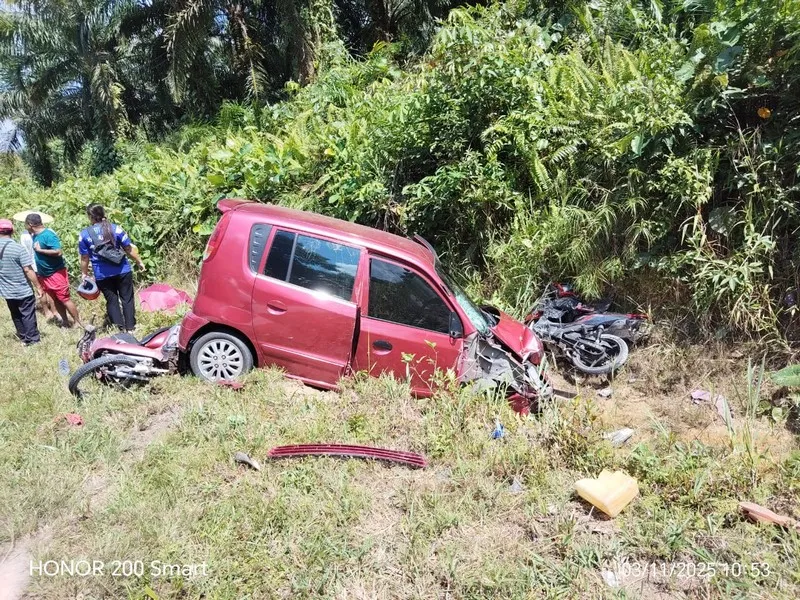 Driver flees after fatal crash in Sarikei; 2 men killed, 1 woman severely injured