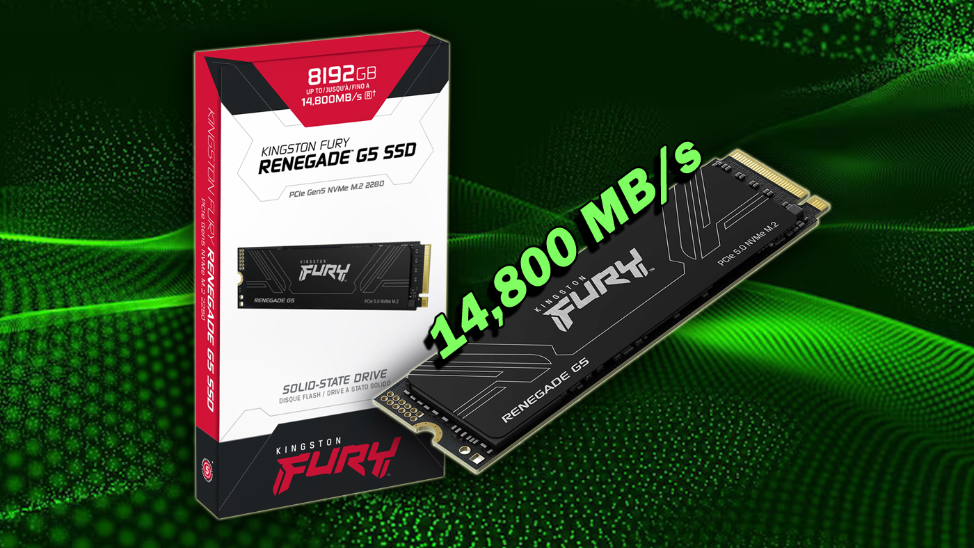 Kingston Fury Announces Renegade G5 SSD With 8 TB Capacity, Offering Up To 14,800 MB/s Read Speeds