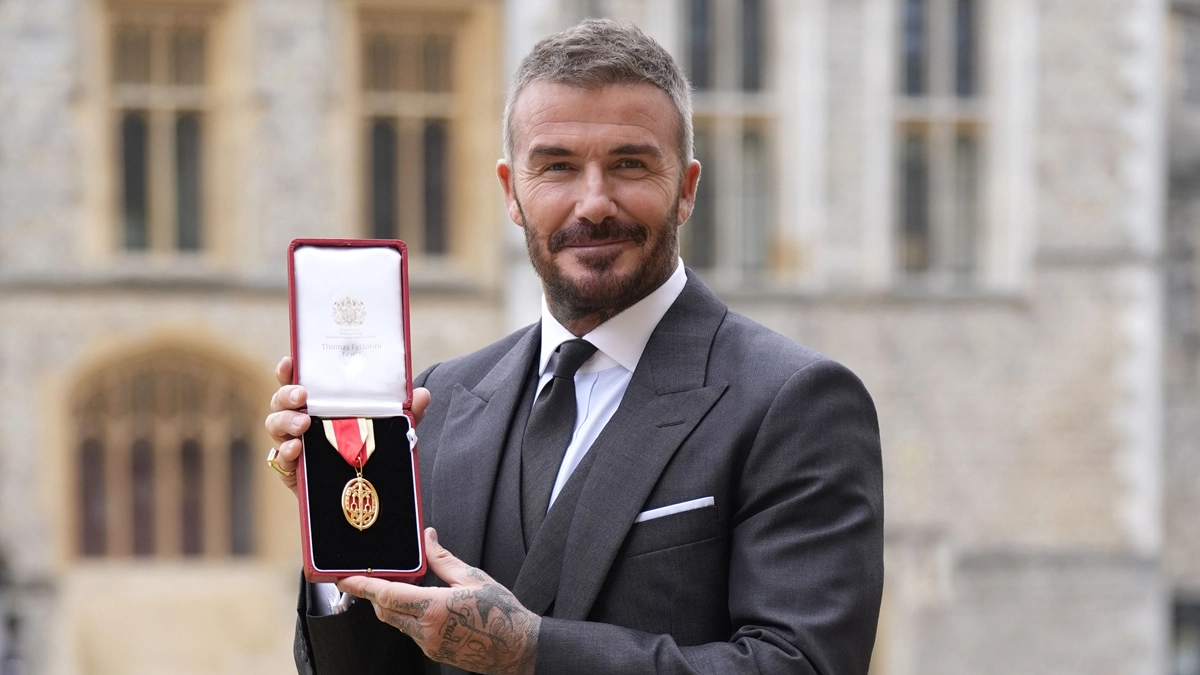 Former England Captain Sir David Beckham Receives Knighthood at Windsor Castle (Watch Video)