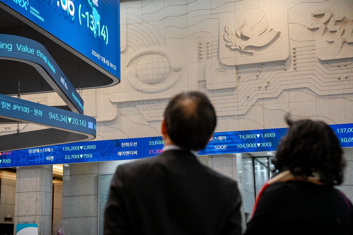 Korea’s Kospi Tumbles as Valuation Concerns Hit Tech Stocks