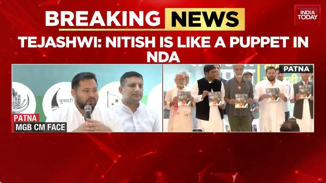 Tejashwi Yadav Slams NDA, Says Nitish Kumar 'Puppet' of BJP in Bihar Power Play