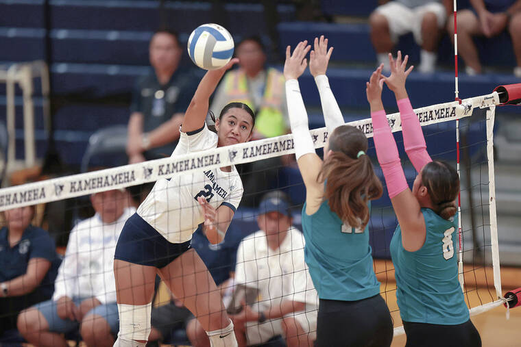 Kamehameha cruises by Kapolei into state girls volleyball quarterfinals