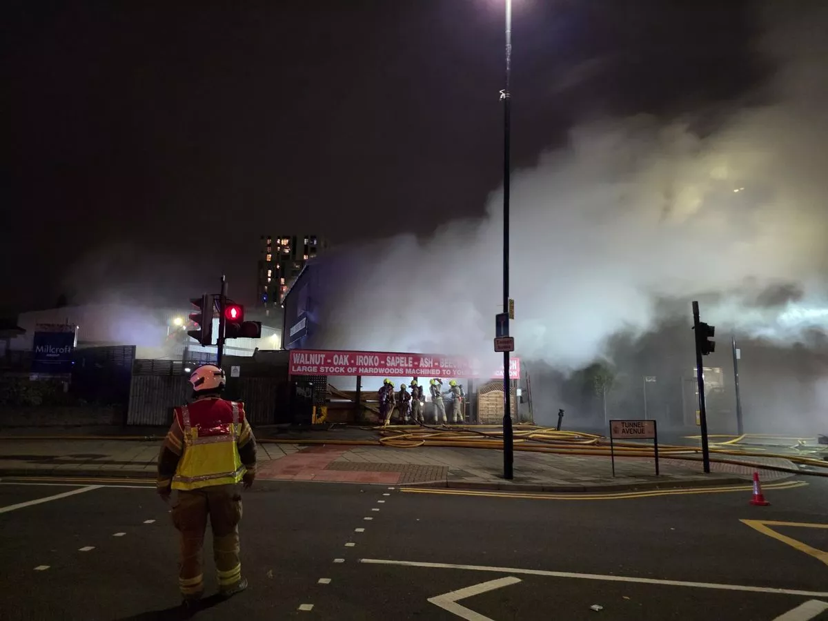 West Brom fans given travel warning as huge blaze erupts in London near Charlton Athletic stadium