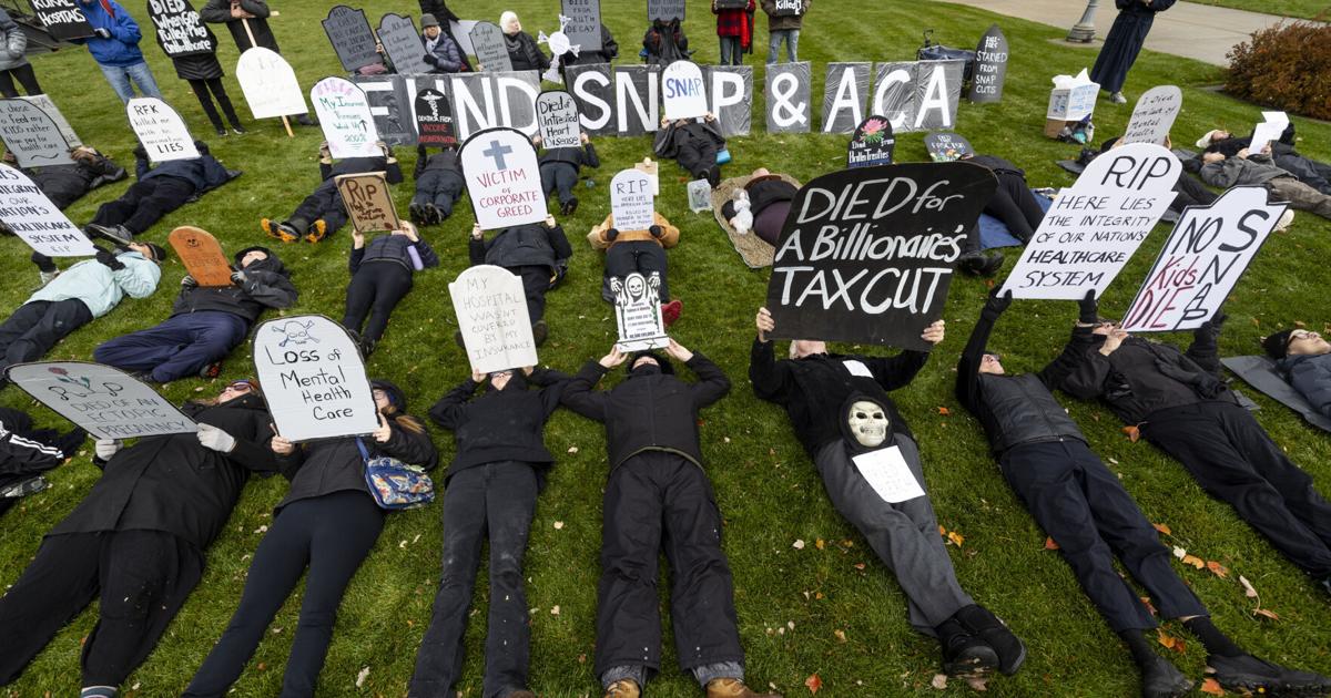 Missoulians hold 'die-in' to protest GOP Medicaid cuts
