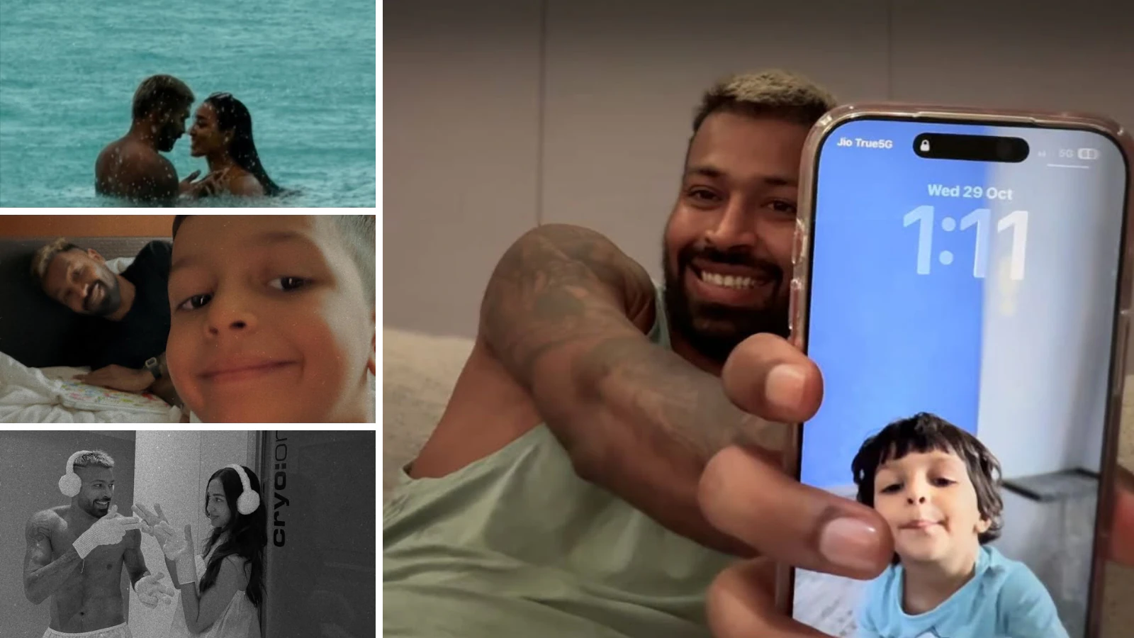 Hardik Pandya Spends Time With Girlfriend Mahieka Sharma, Son Agastya During Injury Break