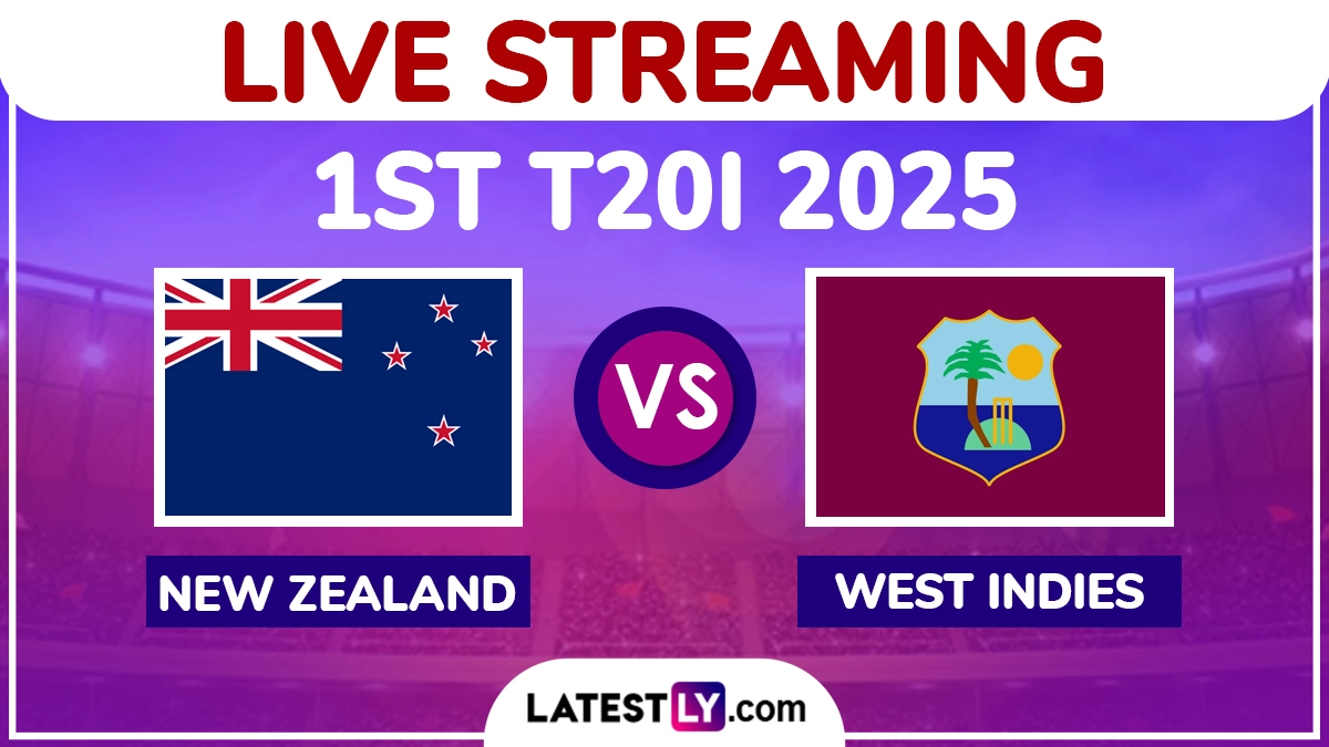 New Zealand vs West Indies Free Live Streaming Online, 1st T20I 2025: How To Watch NZ vs WI Cricket Match Live Telecast on TV in India?