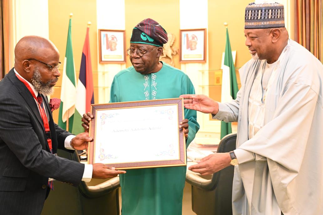 Tinubu receives Prof. Adenle, Food and Peace Prize winner