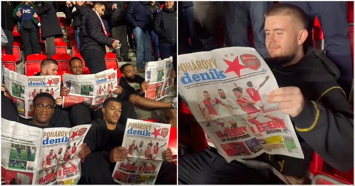Why Some Arsenal Fans Were Spotted With Newspapers During Slavia Prague Game