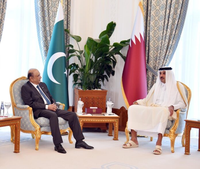 President Zardari, Emir of Qatar discuss ways to further cement cooperation