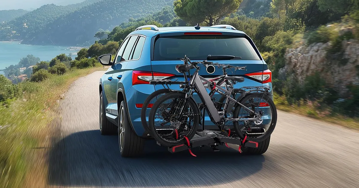 This BougeRV rack attaches to your vehicle to carry up to 200 pounds of e-bikes with a tilting feature at its $300 low (Reg. $500)