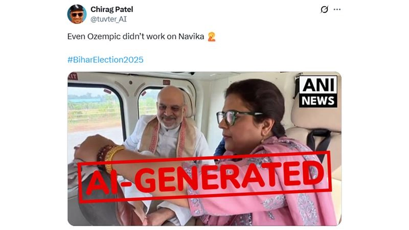 Fact Check: Did Navika Kumar Clean Amit Shah’s Shoes During Bihar Election Rally? Community Notes Reveals Truth Behind AI-Generated Viral Video