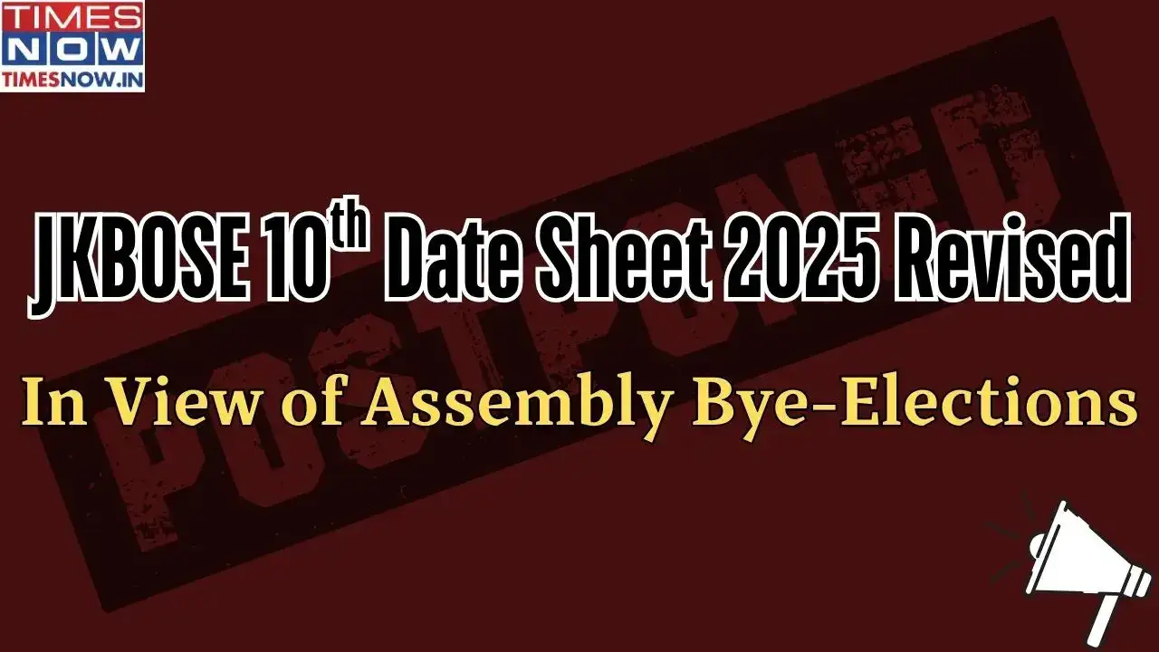 JKBOSE 10th Date Sheet 2025 Revised Due to Assembly Bye-Elections; Updated Schedule